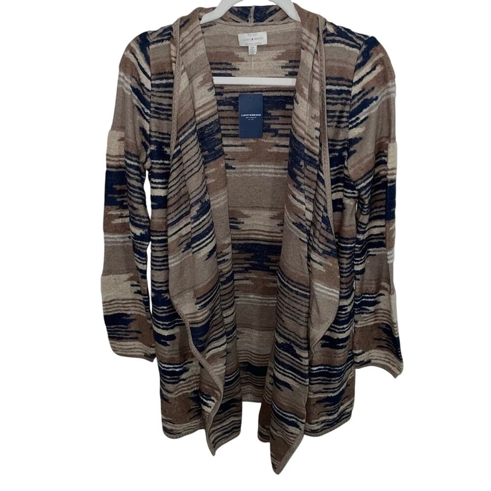 Lucky Brand NWT Southwestern Aztec Open Wrap Cardigan Sweater Size SP Fall Boho